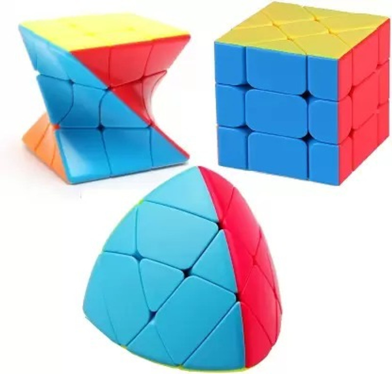 QWICK CLICK Speed Cube Set Fisher Stickerless Magic Cube Set of mastermorphix, Twist Frosted(3 Pieces)