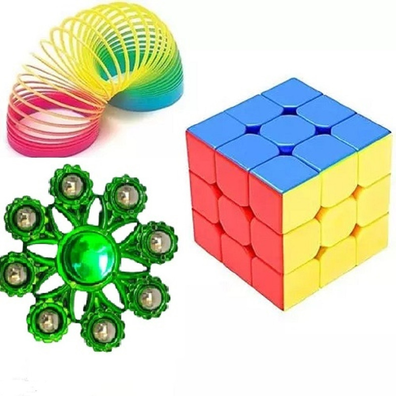 rainbow toys RUBIC Cubes 3x3 Spinner Rainbow Rings (pack of 3) multicolor(3 Pieces)