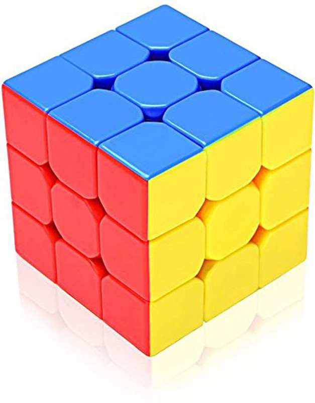 Fedele Stickerless Multi Coloured 3 by 3 Magic Speed Cube(1 Pieces)
