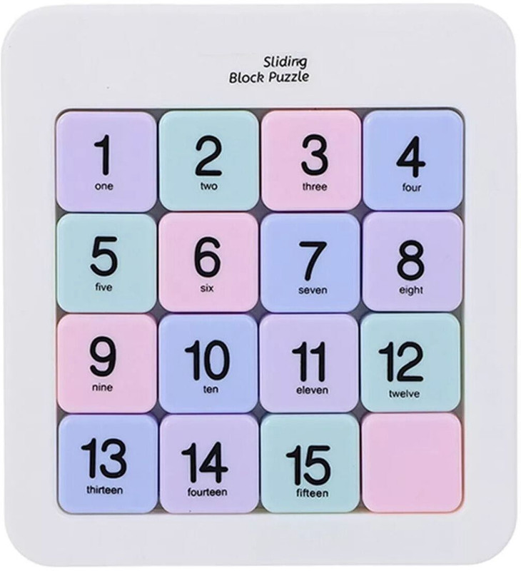 Pixel Toys Colorful Sliding Number Puzzle Toy – 15 Blocks Educational Game for Kids(1 Pieces)