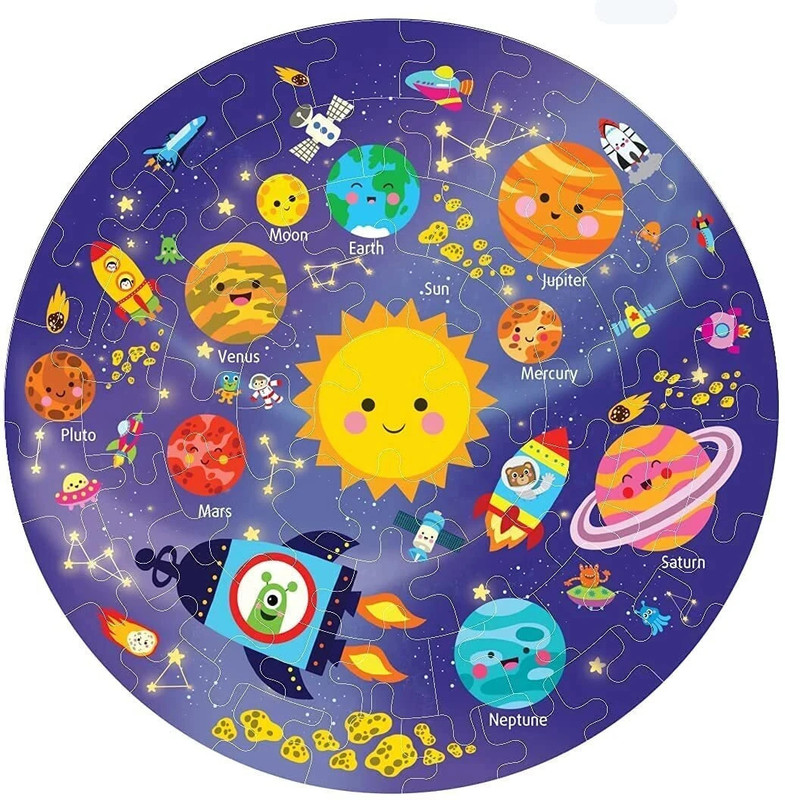 Fiddlys Creative Wooden Jigsaw Puzzle For Children 66Pcs (Solar System)(1 Pieces)