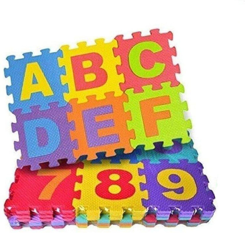 Cyrus 100% Best Selling Puzzle for Kids Mini Size Interlocking ABCD and 0-9 Numbers(Multicolor)