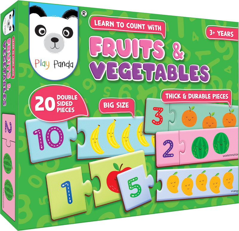 PLAY PANDA Learn to Count with Fruits & Vegetables(20 Pieces)