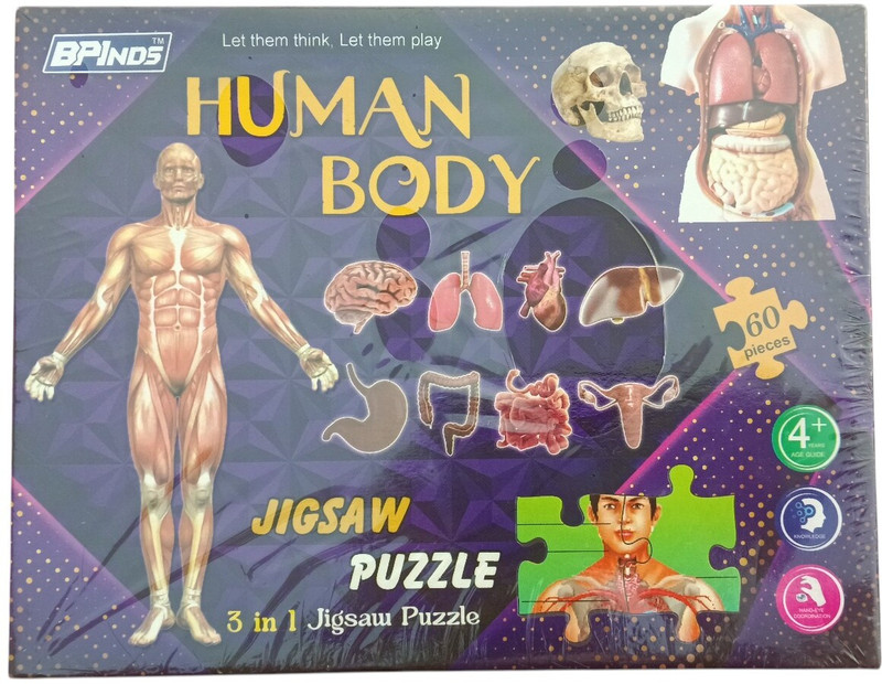 NPME Human Anatomy Puzzle for Kids 60 Pieces Learning Science Toy(60 Pieces)