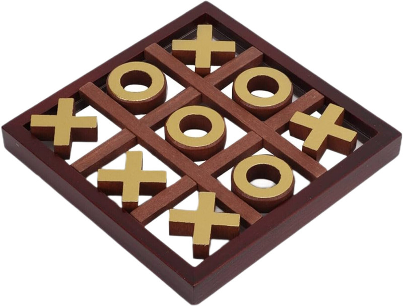 srpking Tic Tac Toe Game Wood Set for Kids Children - Travel Board Brain Teaser Game(1 Pieces)