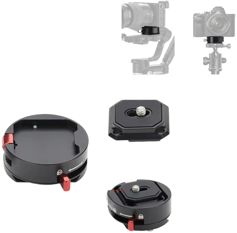 ELFOG 1/4 Camera Quick Release Plate Kit with Arca-Type Clamp Base Quick Release Plate