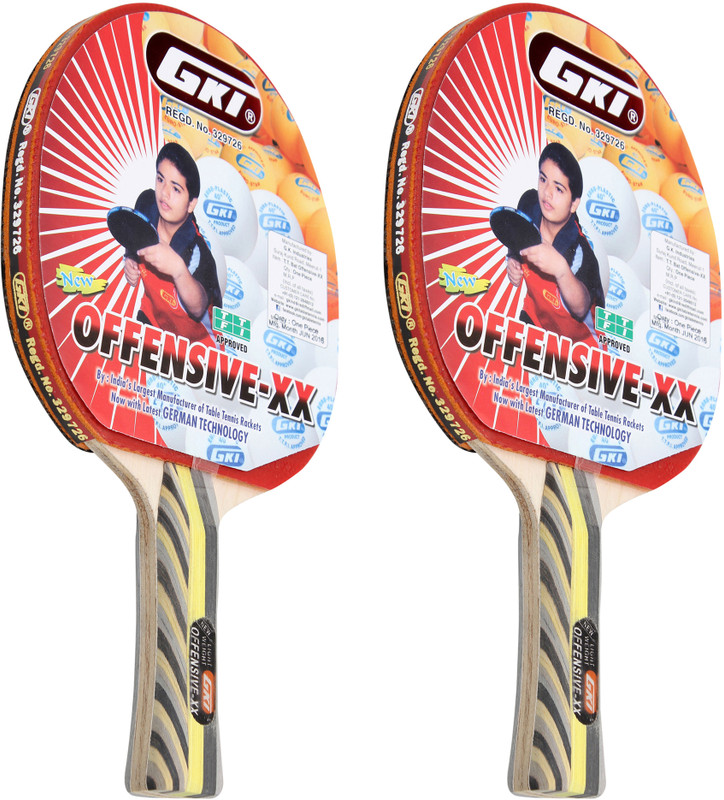 GKI Offensive XX New Computerised Printed Cover TT Racquet By One Shot Retail Multicolor Table Tennis Racquet(Pack of: 2, 400 g)