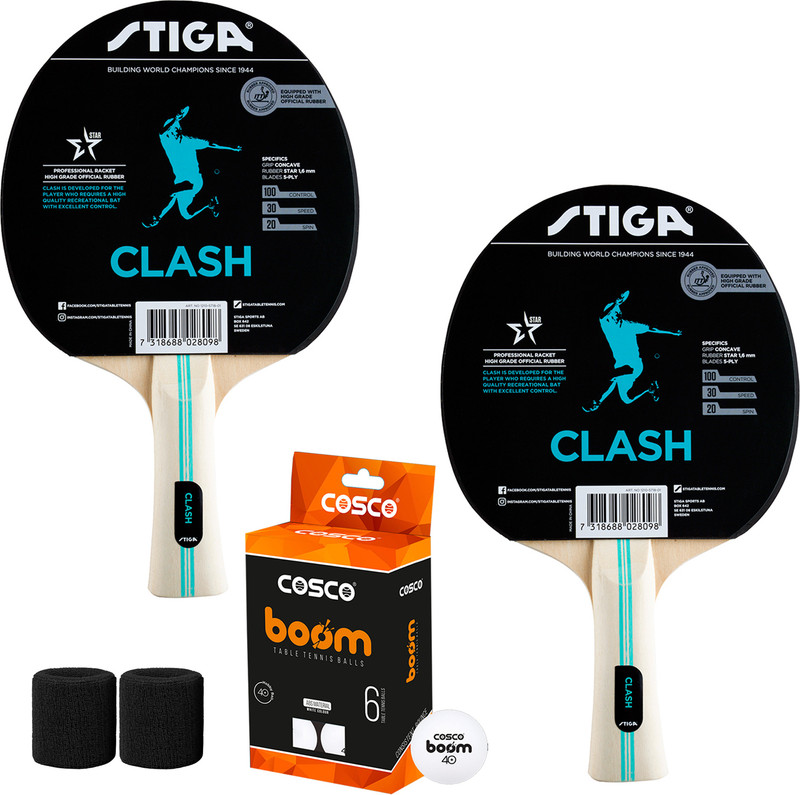 COSCO STIGA Check Table Tennis Bat With Cup 40+ mm Table Tennis Balls And Wrist Band Multicolor Table Tennis Racquet(Pack of: 1, 170 g)