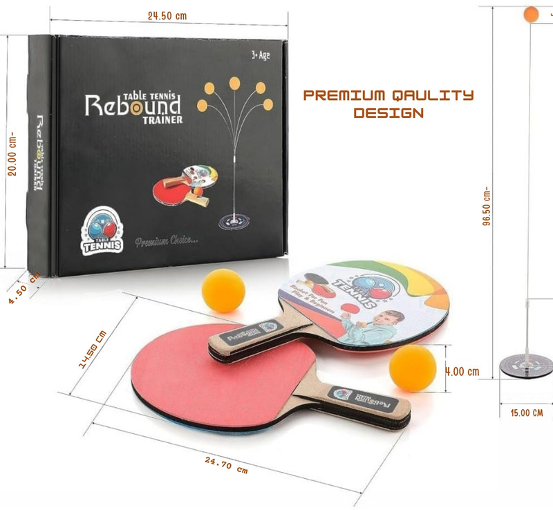 myniqs Table Tennis Training Kit | Indoor Outdoor play for Adults, Teenager, Kids, Multicolor Table Tennis Racquet(Pack of: 1, 628 g)