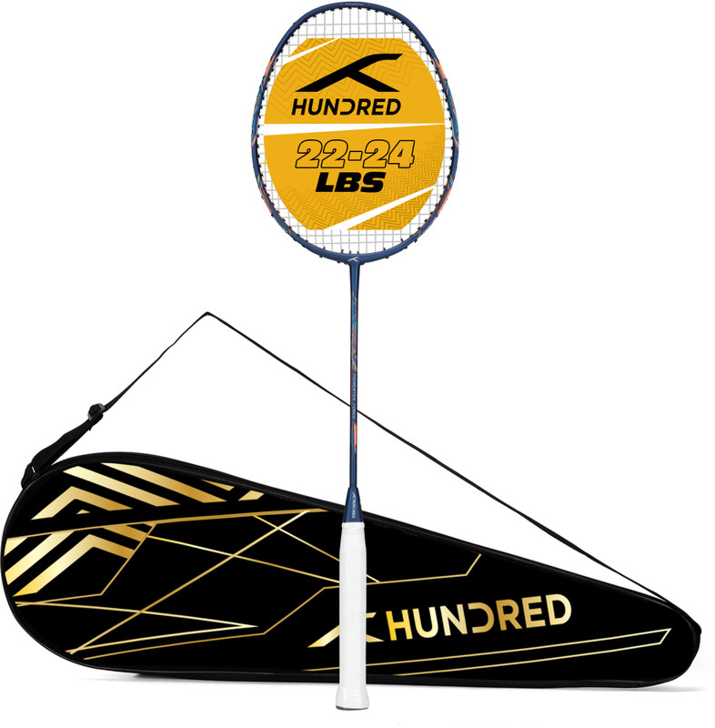 Hundred POWERTEK STAR White Strung Badminton Racquet(Pack of: 2, 78 g)