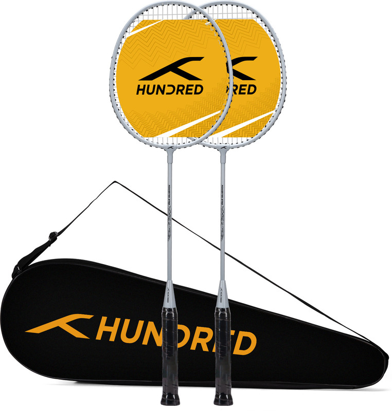 Hundred POWERTEK 200 White Strung Badminton Racquet(Pack of: 1, 95 g)