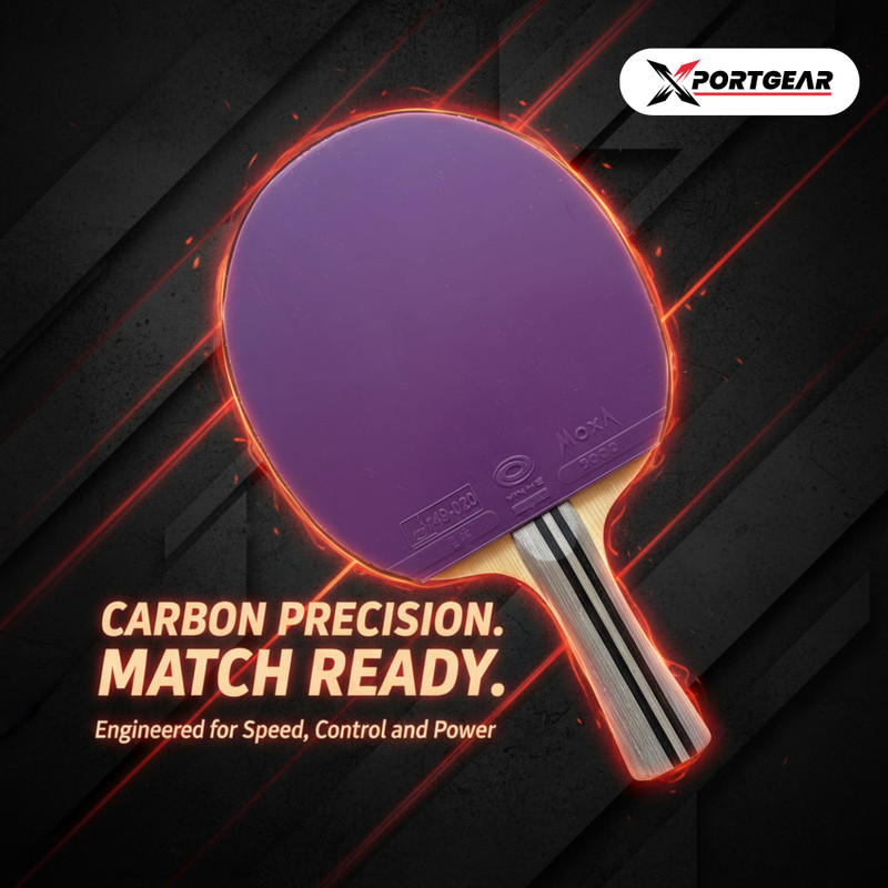 Xportgear All Wood Table Tennis Racket with Yinhe Rubbers Black and Red Multicolor Table Tennis Racquet(Pack of: 1, 187 g)