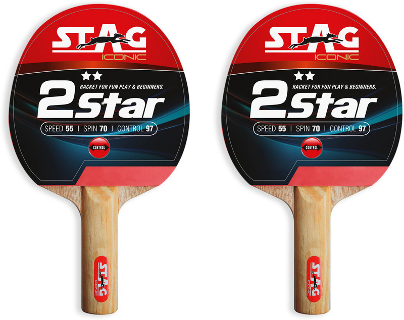 STAG 3 Star Red, Black Table Tennis Racquet(Pack of: 1, 190 g)