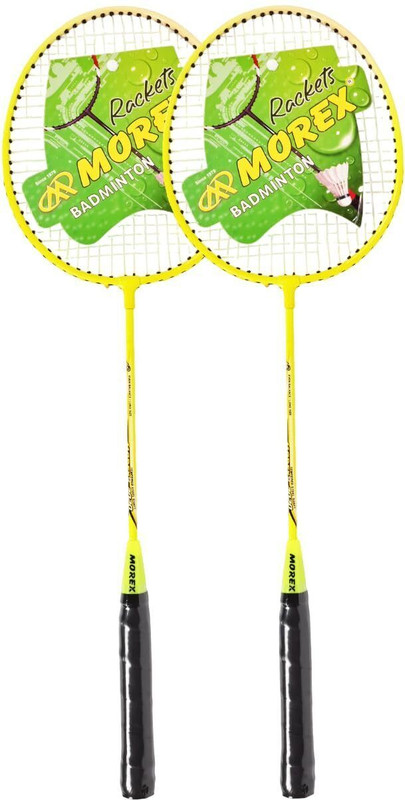 MOVEX Morex Badminton Racket [ Set of 2 ] with Full Cover Bag for Beginners & Adults Yellow Strung Badminton Racquet(Pack of: 2, 200 g)