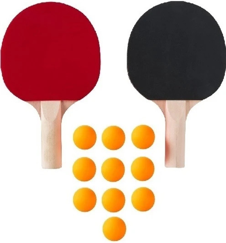 ARISAI Good Quality Black/Red Table Tennis Racket with 10 Pcs Red, Black Table Tennis Racquet(Pack of: 1, 350 g)