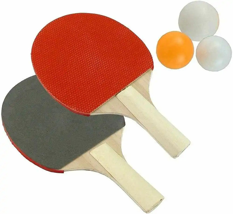 Spocco Table Tennis Playset with 2 Ping Pong Rackets & 3 Balls, TT Bat Set for kids -09 Red Table Tennis Racquet(Pack of: 2, 200 g)