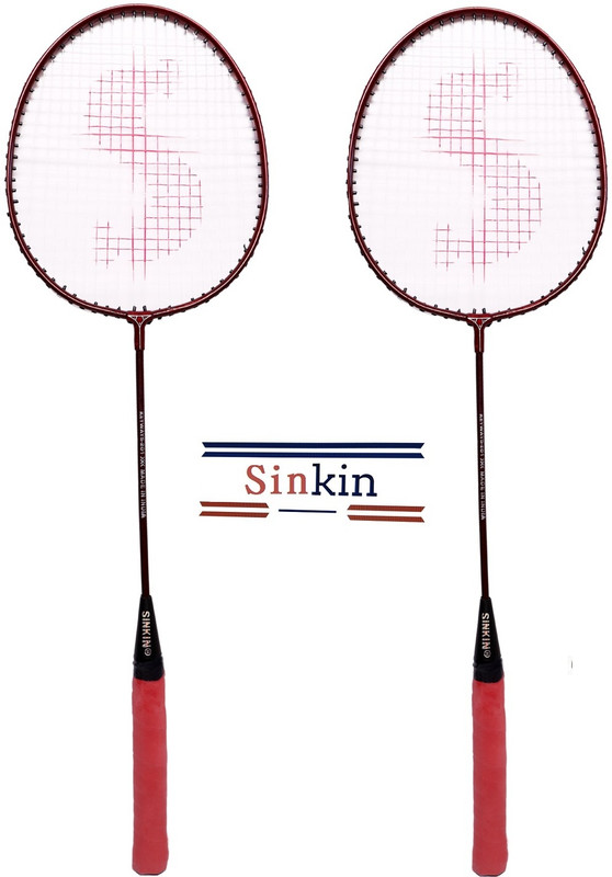 SINKIN Badminton Set of Two for all family men, Women, Boys & Girls Red Strung Badminton Racquet(Pack of: 2, 250 g)