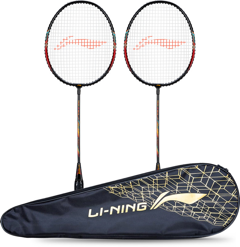 LI-NING XP-60-IV ( strung ) - Pack of 2 With 1 full cover Black, Pink Strung Badminton Racquet(Pack of: 2, 93 g)