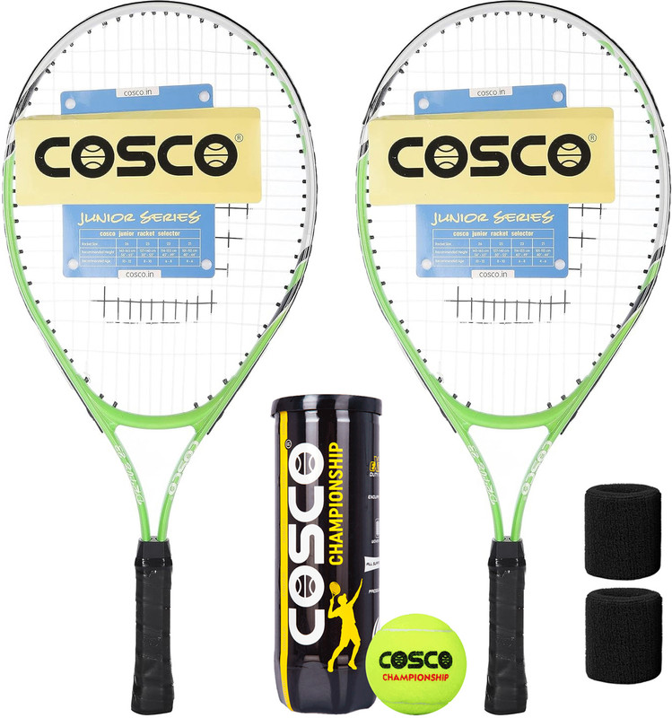 COSCO Drive - 25 Junior (25 Inch) 8 to 12 Years With Championship Tennis Ball, Band Multicolor Strung Tennis Racquet(Pack of: 1, 270 g)