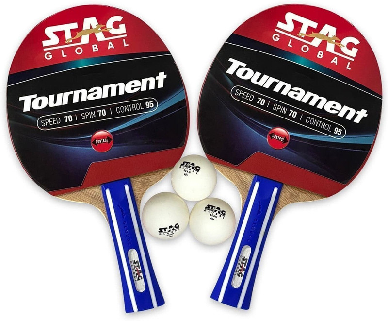 stag global Tournament Playset Multicolor Table Tennis Racquet(Pack of: 2, 450 g)
