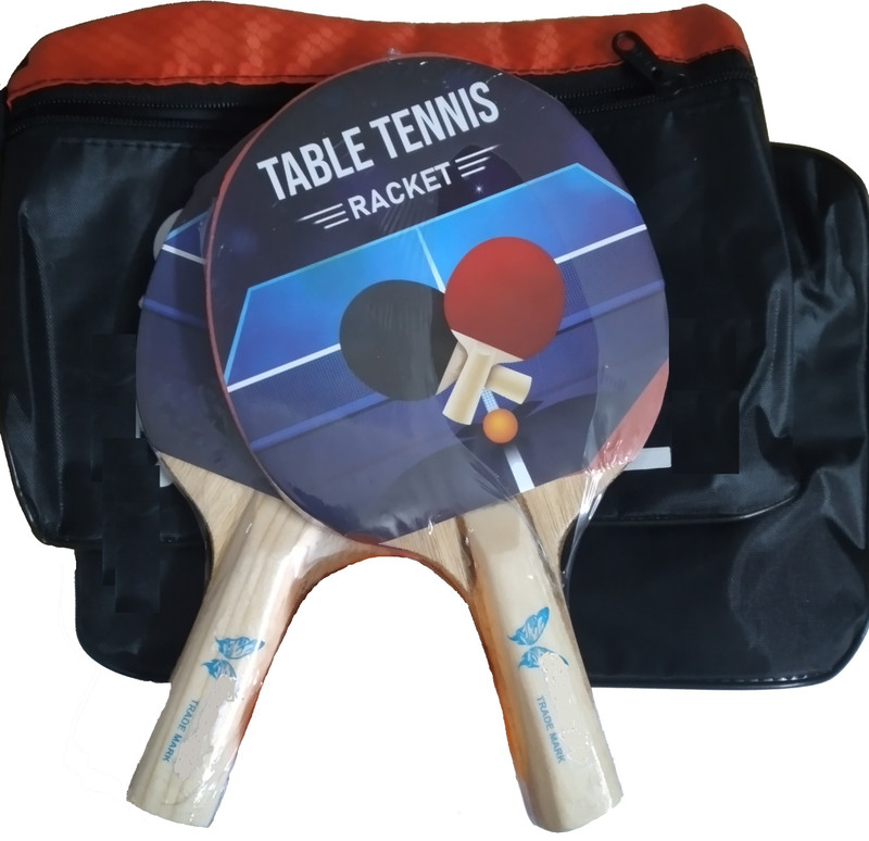 TIMA Table Tennis Set - Ping Pong Paddles and Balls Red, Black Table Tennis Racquet(Pack of: 1, 159 g)