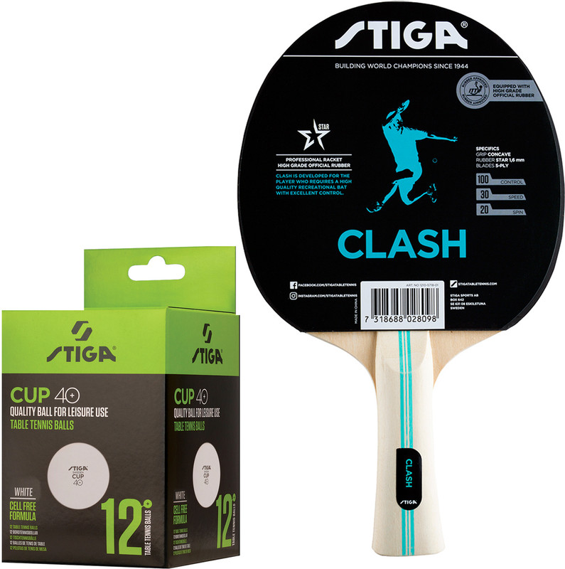 COSCO CLASH (Pack of 2 Racquet) Multicolor Table Tennis Racquet(Pack of: 1, 170 g)