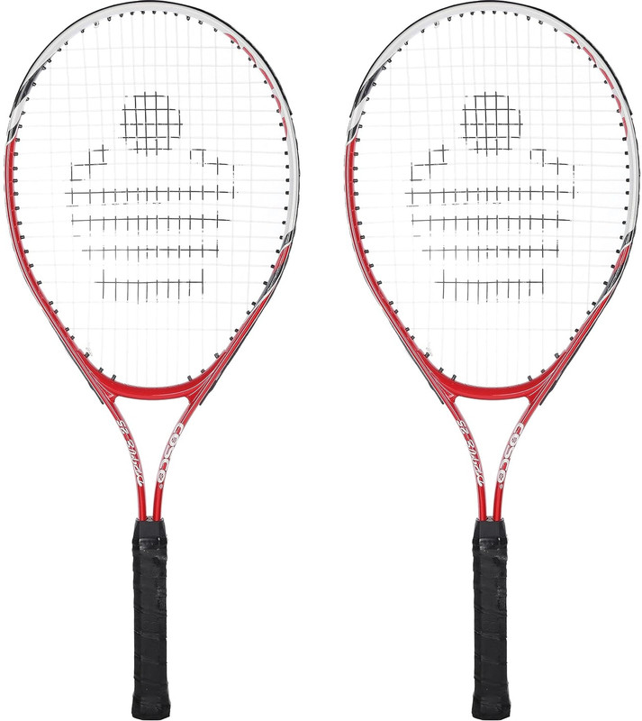 COSCO Drive 25 Tennis Racket Junior Size, Aluminium (25 Inches) ¾ Cover (Alloy Steel) Multicolor Strung Tennis Racquet(Pack of: 2, 270 g)