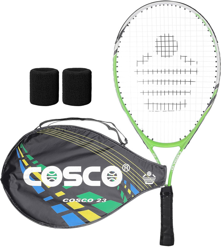 COSCO Drive-25 Lawn Tennis Racket (8 to 10 Years) With Wrist Band Multicolor Strung Tennis Racquet(Pack of: 1, 270 g)