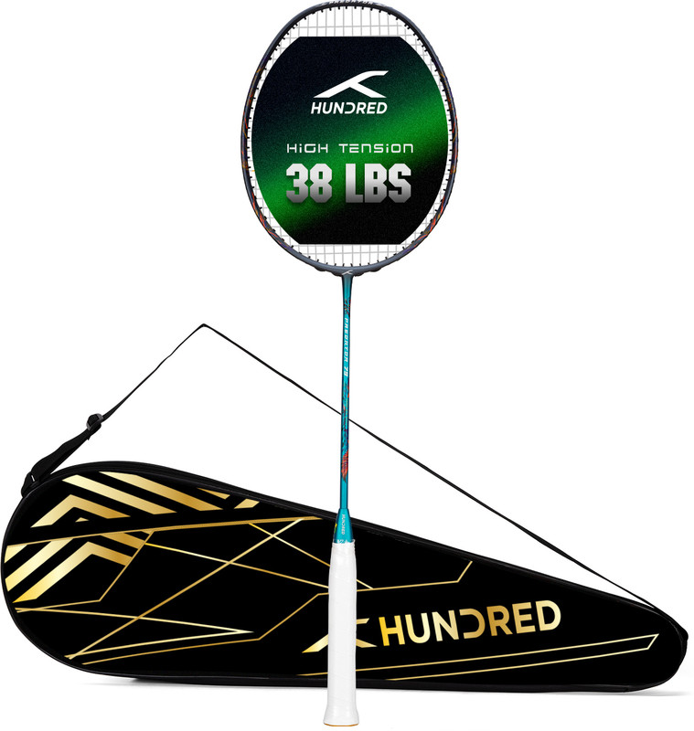 Hundred Predator 79 Extra Strong (≤38lbs) Blue, Black Strung Badminton Racquet(Pack of: 1, 79 g)
