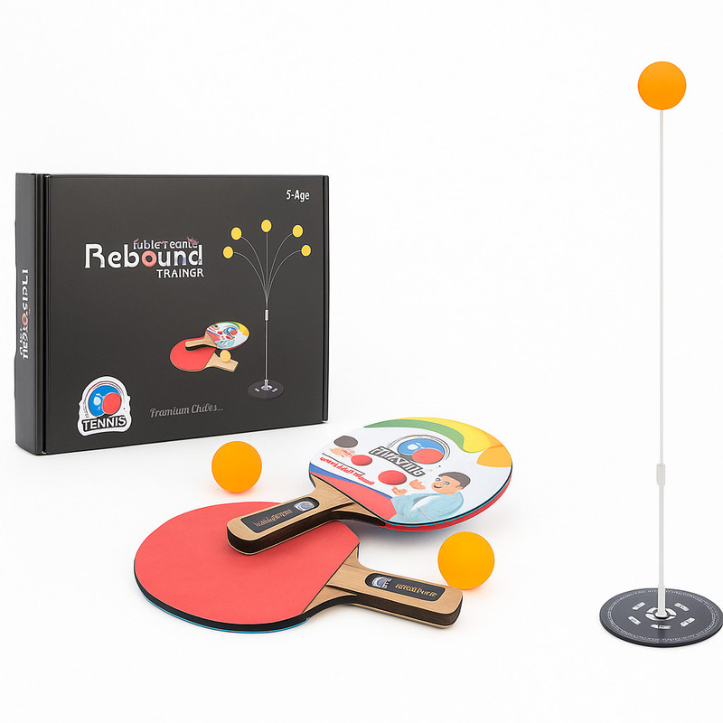 amariya Table Tennis Rebound Trainer Set Ping Pong Practice Kit with Stand Balls Black Table Tennis Racquet(Pack of: 1, 200 g)
