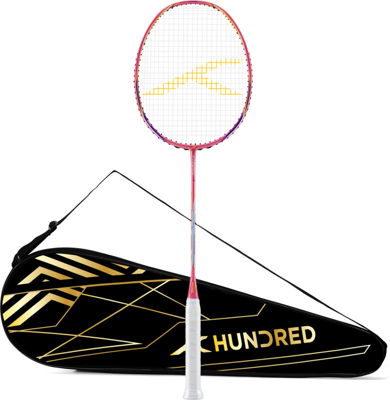 Hundred Hyfonic 1 Badminton Racket 5U (Unstrung) Precision Racket | Full Cover Included Black Unstrung Badminton Racquet(Pack of: 1, 78 g)
