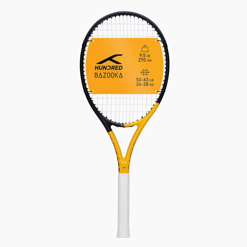 Hundred Bazooka Black, Yellow Strung Tennis Racquet(Pack of: 1, 270 g)