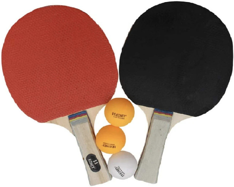 R J New Premium Table Tennis Play Set (2 Bats and 3 Balls) Multicolor Table Tennis Racquet(Pack of: 5, 160 g)