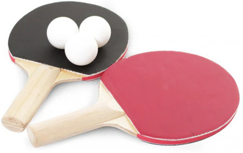 Spocco Table Tennis Playset with 2 Ping Pong Rackets & 3 Balls, TT Bat Set for kids -03 Red Table Tennis Racquet(Pack of: 2, 200 g)