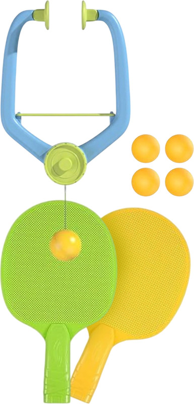 ENGINEDIGITAL Hanging Table Tennis Self Training Indoor Gaming 2 Racket & 4 Practice Ball Multicolor Table Tennis Racquet(Pack of: 1, 180 g)