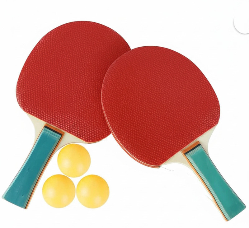 R J Power Magnetic Table Tennis 2Bat + 3 Balls Foldable Case for Kids & Adults Red Table Tennis Racquet(Pack of: 2, 160 g)