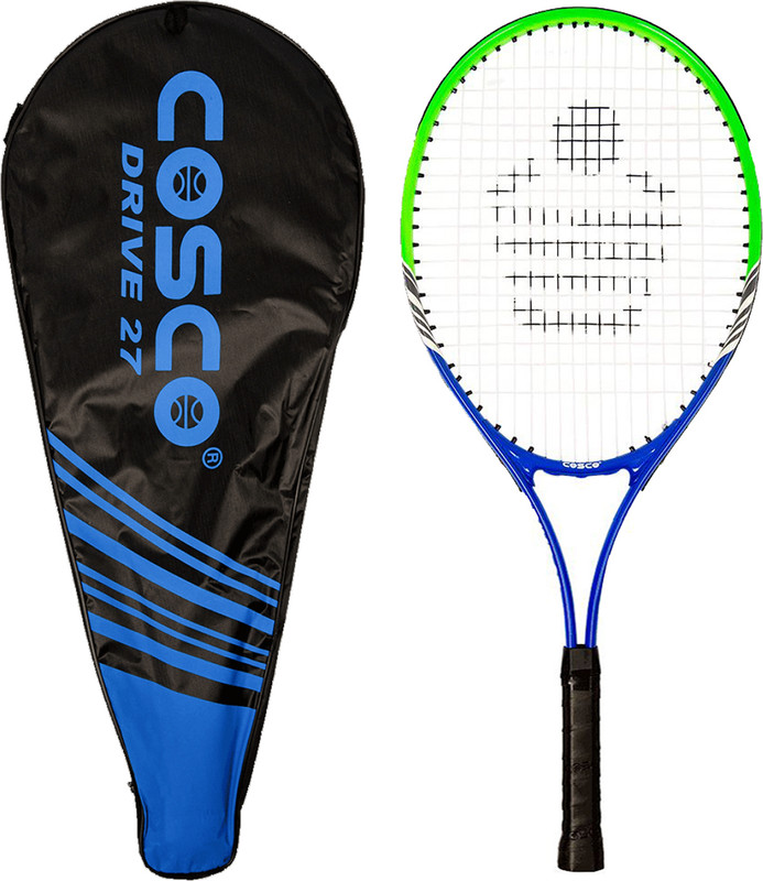 COSCO Drive 27 (12 Years & Above) 27 inch Green, Blue Strung Tennis Racquet(Pack of: 1, 300 g)