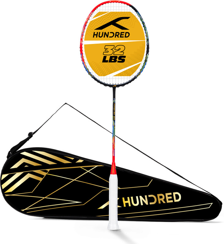 Hundred POWER RAY 900 White Strung Badminton Racquet(Pack of: 1, 79 g)
