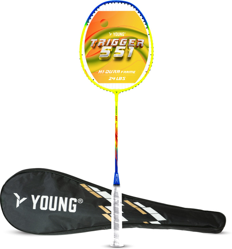 Young Trigger 551 (Power Head, High Durable) Green Strung Badminton Racquet(Pack of: 1, 95 g)