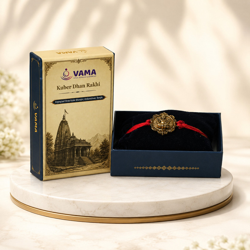 Religious Siddh Kuber Rakhi- A Brother's Blessing for Endless Abundance Energised Rakhi by VAMA(Mauli Thread, Rakhi)