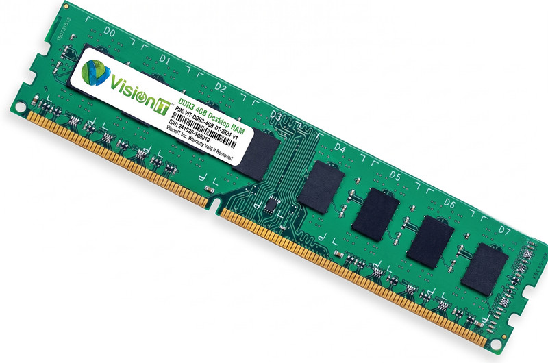 VISIONIT DDR3 Desktop Memory DDR3 4 GB (Dual Channel) PC DDR3 (Vision IT 4GB RAM DDR3)(Green)