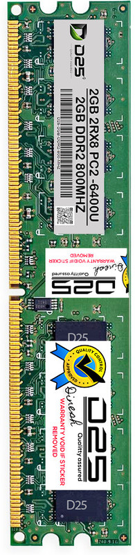 D25 D25 2GB DDR2 RAM 800MHz PC2-5300 Desktop Memory | Dual Channel | Computer PC RAM DDR2 2 GB (Dual Channel) PC SDRAM (240-Pin Long DIMM | High Performance & Stable Upgrade | 10 Years Warranty)(Green)