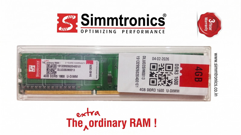 simtronics DDR3 4GB DDR3 4 GB (Single Channel) PC, Server REDING SYSTEM (DDR3 4GB DESKTOP)