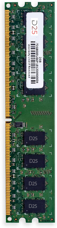 D25 2GB DDR2 Desktop RAM 667MHz Long-DIMM Memory DDR2 2 GB (Dual Channel) Laptop DDR2 Desktop RAM (Boost Your Computer's Performance with Reliable Memory Upgrade- 10 Year Warranty)(Green)