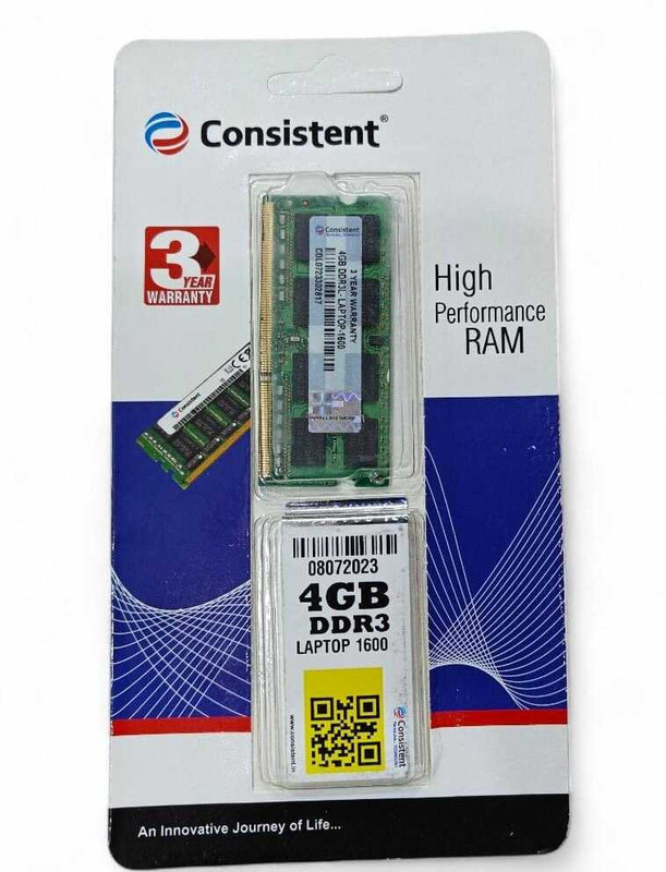 consistant Ram DDR3 4 GB (Single Channel) Laptop (12072023)