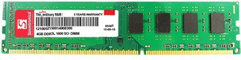 simtronics DESKTOP DDR3 4 GB (Dual Channel) PC (4 GB DDR3 1600L MHz RAM for PC)