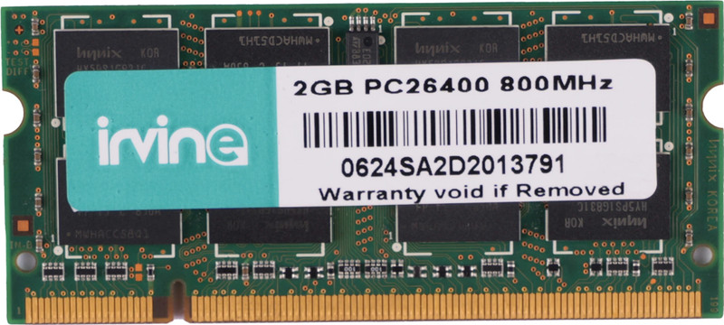 IRVINE 800 DDR2 2 GB (Dual Channel) Laptop SODIMM (2GB DDR2 800)(Green, Blue)