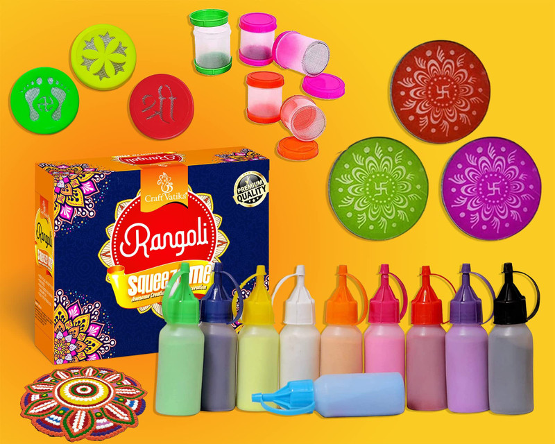CraftVatika Pack of 19 Rangoli Powder(Multicolor)