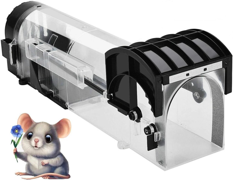 Wengonvila Rat Trap,Mouse Traps Cage Reusable Rodent Trap No Kill,Safe for People and Pet Live Trap