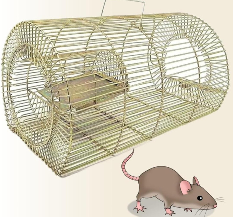 Oxyglow Rat Trap for catching Small&Large Size Rats,Chuha Pinjara,Iron cage,Rat cage, Live Trap